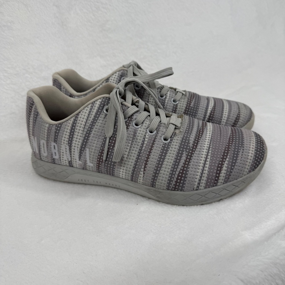 NOBULL Training Shoes Women's Size 10.5 Gray Stripe Trainer Sneakers